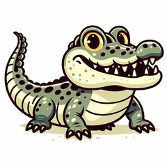 Obraz premium Cuban Crocodile illustration against white 