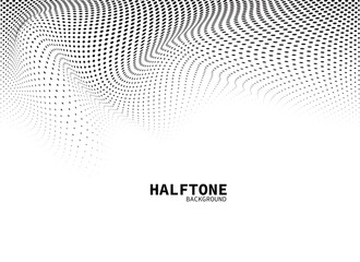 Black wavy halftone on white background vector