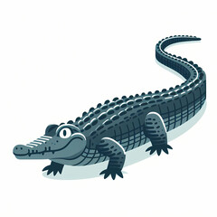 Obraz premium Cuban Crocodile illustration against white 