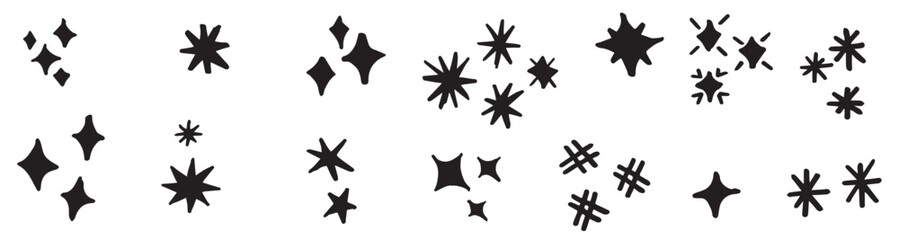 Sparkling stars, Shiny sparks. Vector illustration