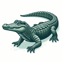 Fototapeta premium Cuban Crocodile illustration against white 