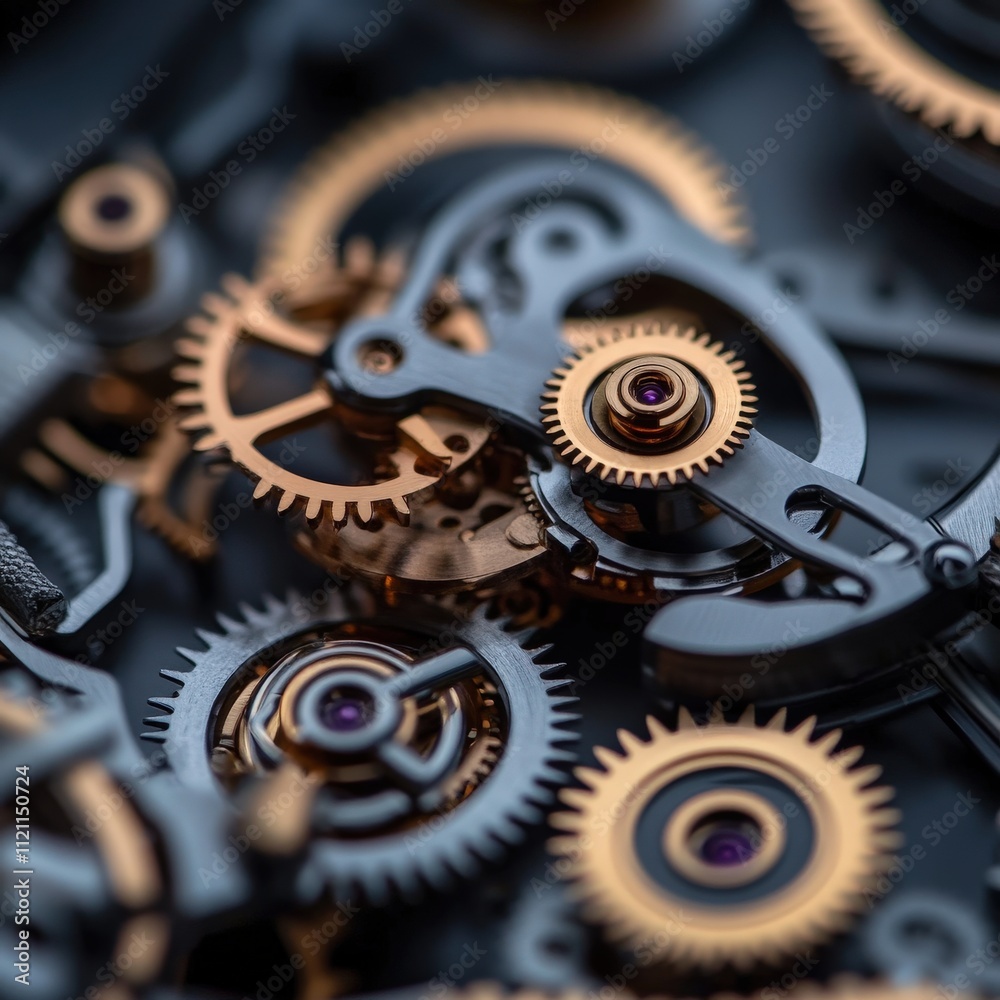 Poster Close-up of a clockwork mechanism