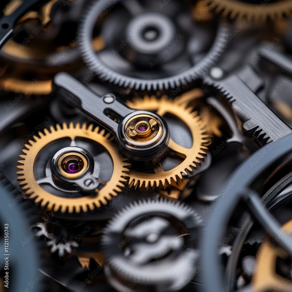Poster Close-up of a clockwork mechanism
