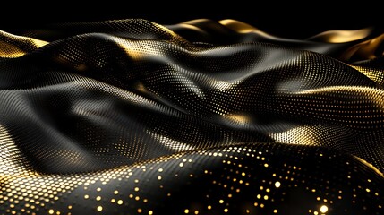 Naklejka premium Striking Black and Gold Fusion with Intricate Three-Dimensional Accents
