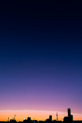 sunset sky over city,minimalism