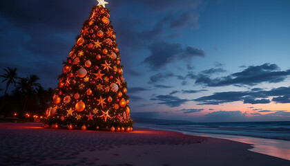 christmas tree at night