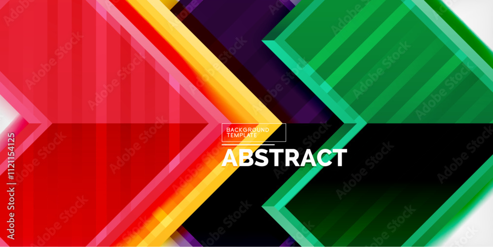 Poster Arrow symbols created with 3d effects and line texture geometric abstract background