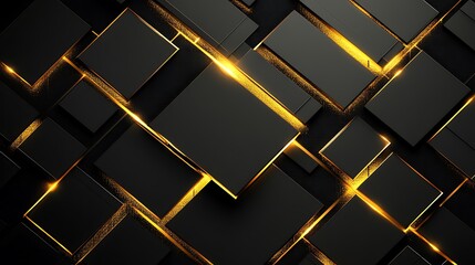 Three-Dimensional Golden Highlights Shine Against a Bold Black Background