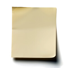 Fototapeta premium Blank Sticky Off White Paper Note with Shadow on White Background – Perfect for Stationery, Productivity Concepts, Office Branding, Stationery, E-commerce, Ads, Blogs, Social Media, Presentations