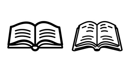 icon of an open book, focusing on simple lines and a minimal aesthetic.


