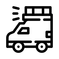 Car with Luggage line icon