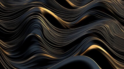 Naklejka premium Sophisticated Black Background Accented with Striking Three-Dimensional Gold Details