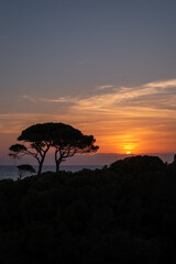 sunset in turkey over the sea and mountains