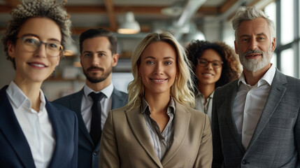 Fototapeta premium Successful business professionals standing in an office