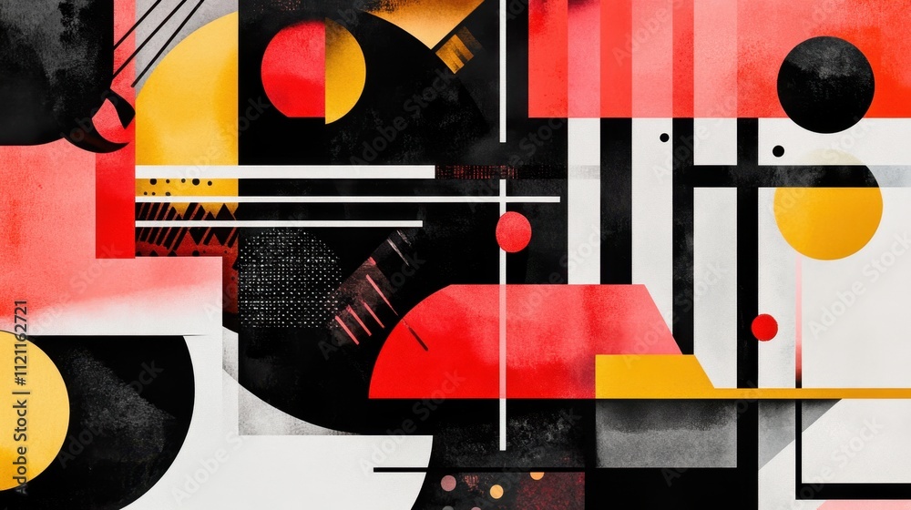 Poster bold geometric design with colorful polygon shapes in a dynamic and modern abstract layout