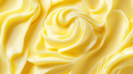 Fototapeta premium Close-up of elegant yellow cream folds, glossy texture creating a soft and smooth background