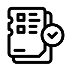 Paper Document with Checkmark line icon