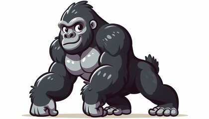 Fototapeta premium Mountain Gorilla illustration against white background