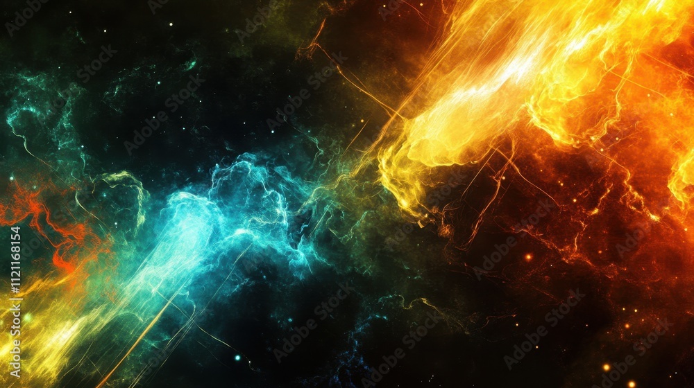 Wall mural dynamic light speed background with streaking motion trails and vibrant energy lines