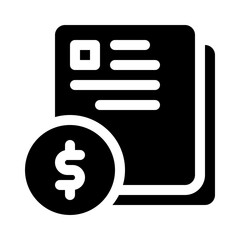 Contract with Money glyph icon