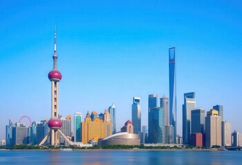 Shanghai Skyline: Modern Towers & Oriental Pearl Tower 
