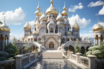 A Russian Orthodox church with iconic onion domes