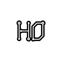 Obraz premium HO monogram logo design letter text name symbol monochrome logotype alphabet character simple logo