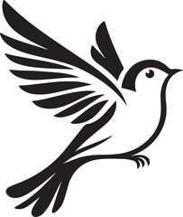 Minimalist black and white bird vector design perfect for logos, illustrations, and creative projects. Clean lines and simple design make it versatile for various digital and print applications.