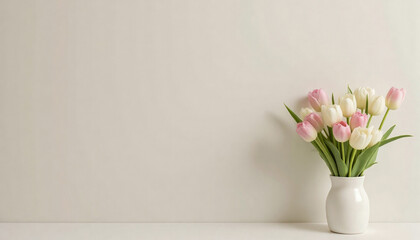 An Elegant Floral Arrangement Presenting Beautifully Inside a Charming White Vase