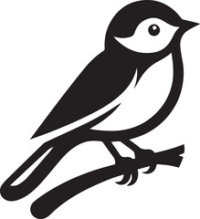 Obraz premium Minimalist black and white bird vector design perfect for logos, illustrations, and creative projects. Clean lines and simple design make it versatile for various digital and print applications.