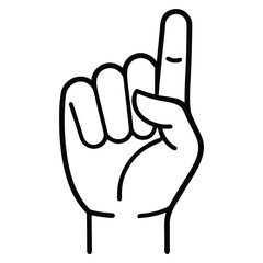 close hand but one finger open vector illustration