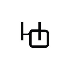 HO monogram logo design letter text name symbol monochrome logotype alphabet character simple logo