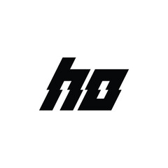 HO monogram logo design letter text name symbol monochrome logotype alphabet character simple logo