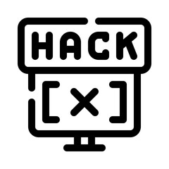 Hacked Computer line icon