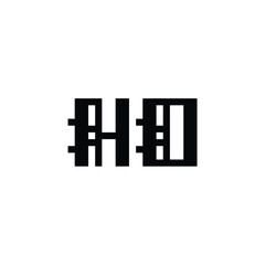 HO monogram logo design letter text name symbol monochrome logotype alphabet character simple logo