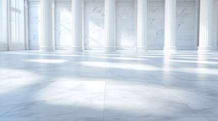 Obraz premium Elegant marble interior with classical columns and bright lighting