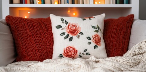 Charming cottagecore reading nook adorned with whimsical decor and cozy floral cushions for the perfect escape.