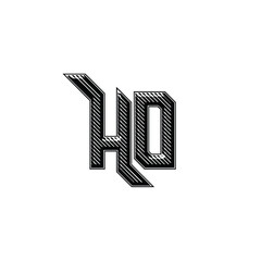 HO monogram logo design letter text name symbol monochrome logotype alphabet character simple logo