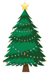 Christmas tree isolated on white background, Vector Abstract Christmas Tree