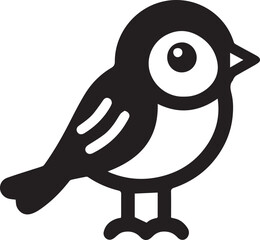 Obraz premium Minimalist black and white bird vector design perfect for logos, illustrations, and creative projects. Clean lines and simple design make it versatile for various digital and print applications.