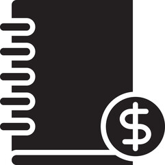 Book and Dollar Glyph Icon
