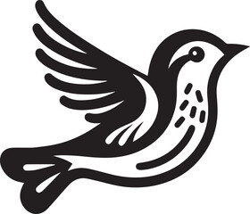 Minimalist black and white bird vector design perfect for logos, illustrations, and creative projects. Clean lines and simple design make it versatile for various digital and print applications.