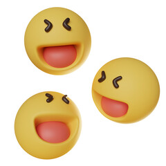 laugh out loud face emoticon 3D graphics