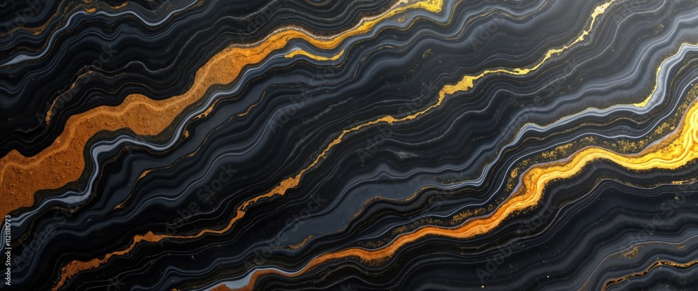 Poster luxury abstract fluid art design. mixture of black gray, gold marble background. abstract shapes, li