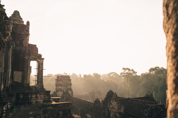 Beautiful sunrise at Angkor Wat in Cambodia