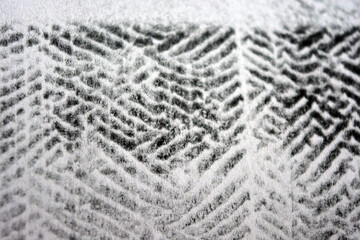 White office sheets of A4 paper, on which printed with a laser printer - unusual drawings of graphics, texture, structure, shapes, backgrounds.
