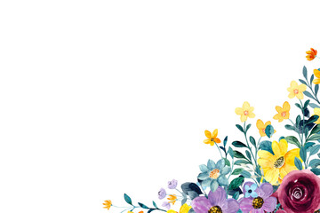 watercolor floral frame background 