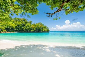 Beach relaxation tropical island scenic landscape serene environment panoramic view natural beauty for travel enthusiasts