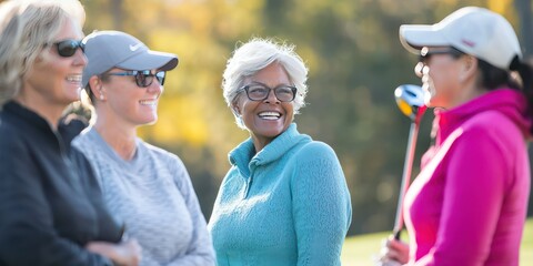 A group of women enjoying a day of golf together, highlighting inclusivity and camaraderie in the sport.