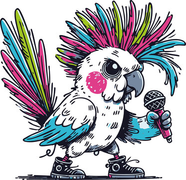 Punk Kakadu mit Irokesenschnitt